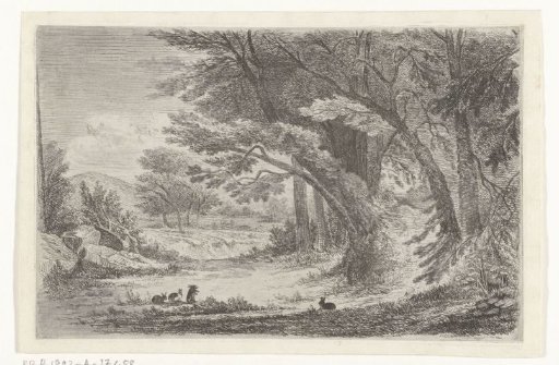 Forest edge with rabbits