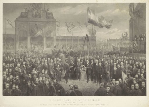 The Laying of the First Stone of the National Monument