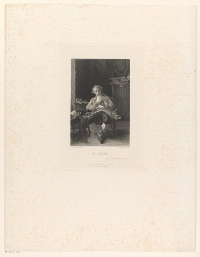 Man reading on a chair in an interior