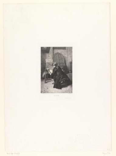 Studio with Artist at Work, Seen from Behind