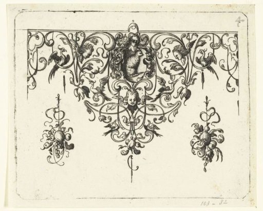 Ornament with a Coat of Arms Featuring a Cat