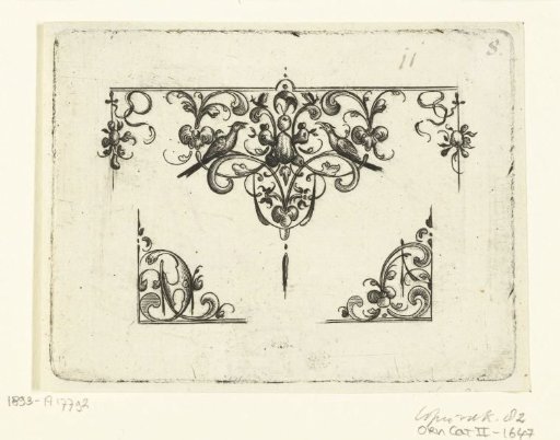 Spire with two birds and fruit