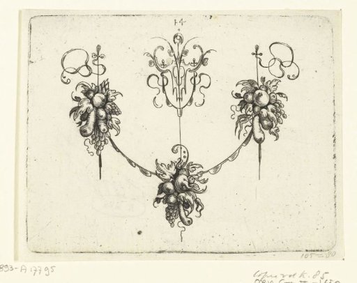 Garland with three bouquets of fruit