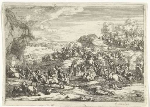 Landscape with a cavalry engagement