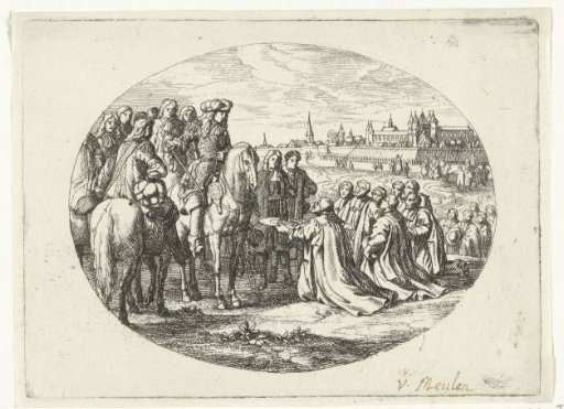 Keys of the city presented to Louis XIV, King of France