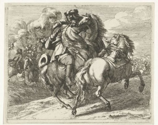 Mounted soldier shot down