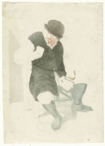 Seated peasant with a jug