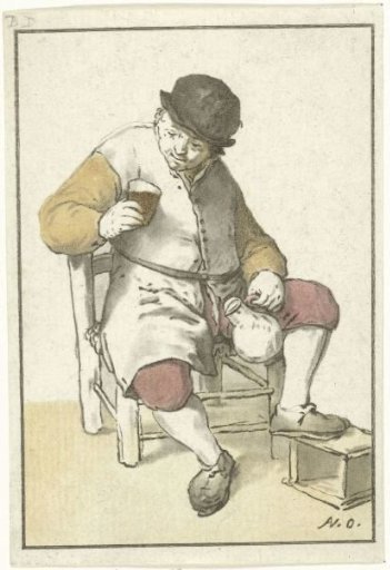 Seated peasant with a jug