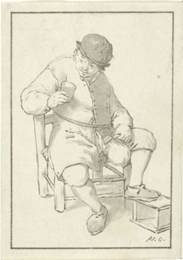 Seated peasant with a jug