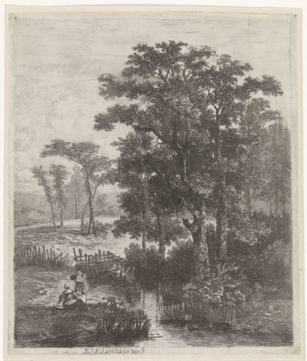 Man and woman by a stream