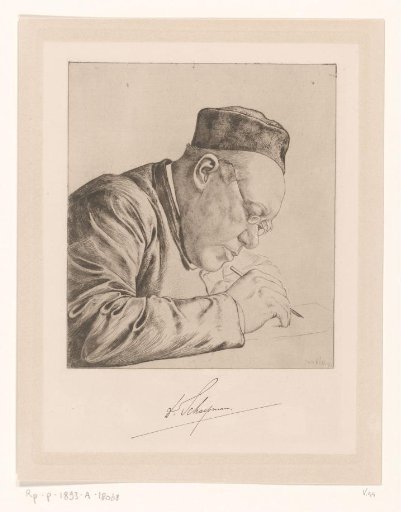 Portrait of Herman Schaepman, writing