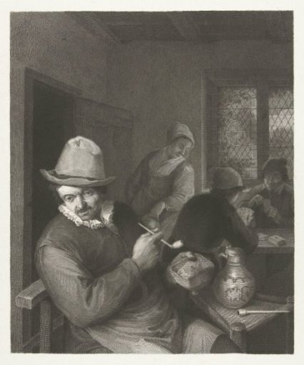 Tavern Scene with a Man Packing a Pipe