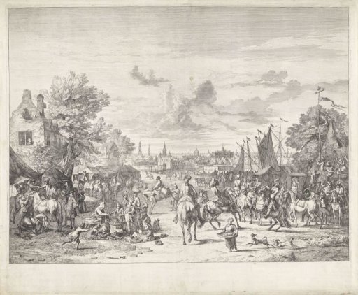 Horse market near a city