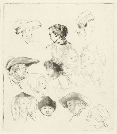 Study sheet with thirteen heads