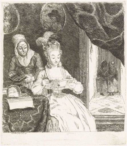 Young woman reads a letter