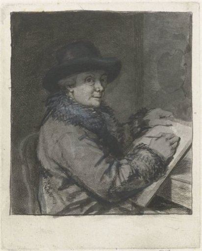 Portrait of the artist Johannes Janson, drawing