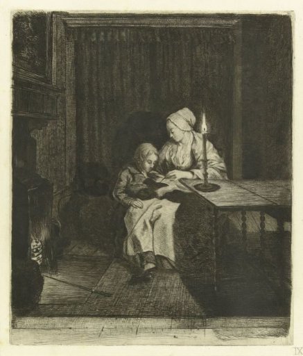 Mother giving her son a lesson