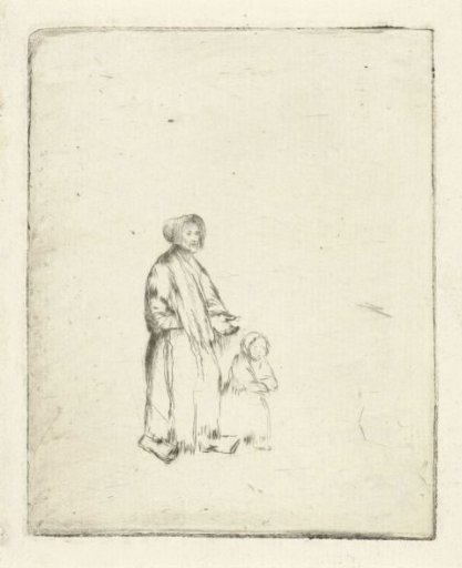 Beggar woman with a child