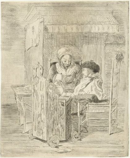 Nursemaid with two children