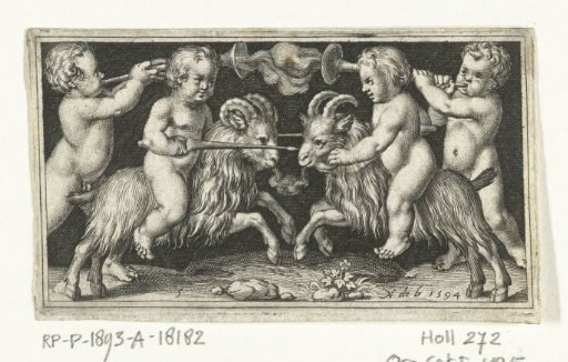 Two reclining cherubs leaning on a skull
