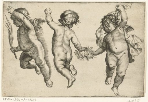 A child dancing between two angels