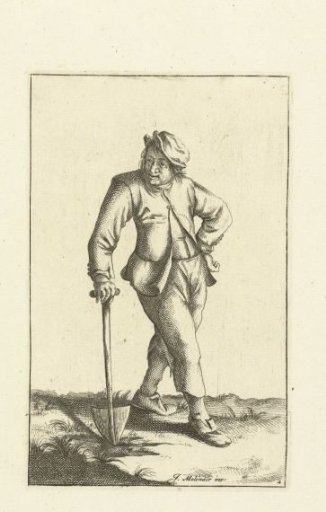 Peasant leaning on a spade