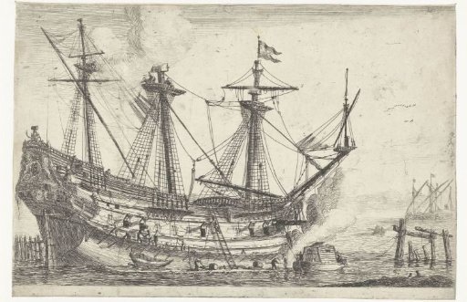 Repairs to a large sailing ship