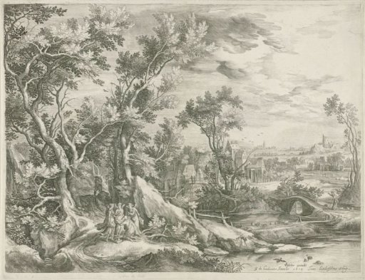 Abraham begs the three angels to spare Sodom