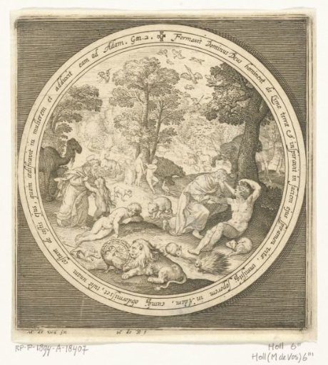 Sixth day of creation: God creates the animals and Adam and Eve