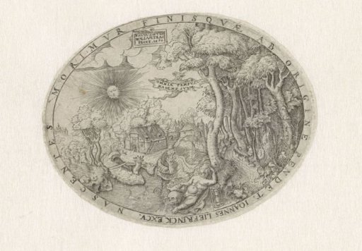 Boy with a Skull and Hourglass in a Landscape