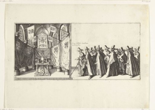 The grave in the church and the head of the funeral procession (plate 2), 1623