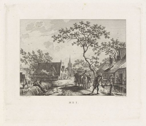 Figures with Household Goods in a Village Street