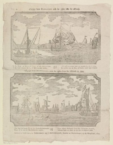 View of Rotterdam, visible from the side of the Maas / View of Delfshaven, visible from the side of the Maas