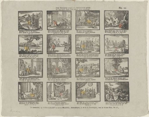 This biblical print shows you the earthly lineage / And how God's old people were brought out of Egypt