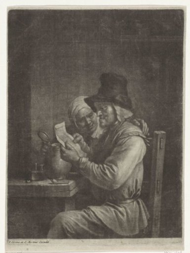 Man and woman reading a letter