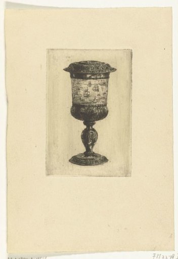 Golden cup with lid, presented to Michiel Adriaenszoon de Ruyter on the occasion of the Raid on Chatham, 1667