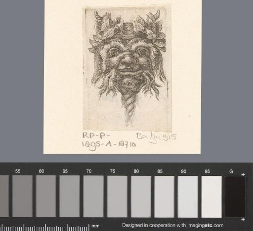 Mask with laurel leaves and beard