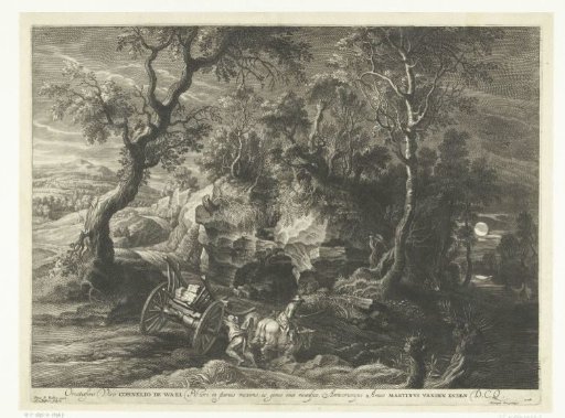 Landscape with a stuck cart