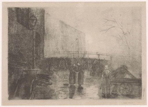 City view in misty weather