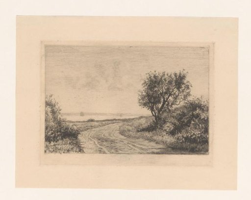 Landscape with a road along the water