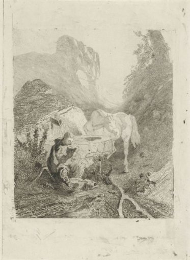 Reading Man by a Spring