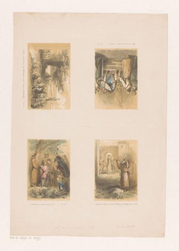 Monks, a King and Figures in Landscapes