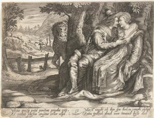 Loving couple in a landscape