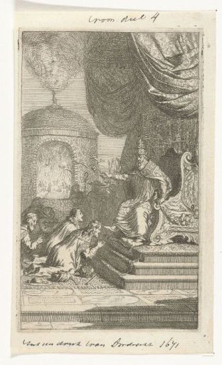 Secular princes kneeling before the pope