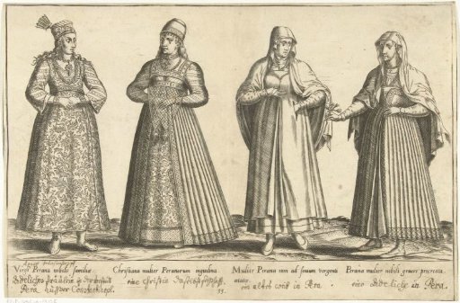 Costumes of women from Constantinople around 1580