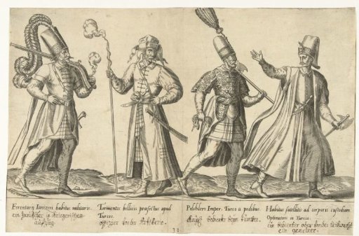 Costumes of Ottoman soldiers around 1580