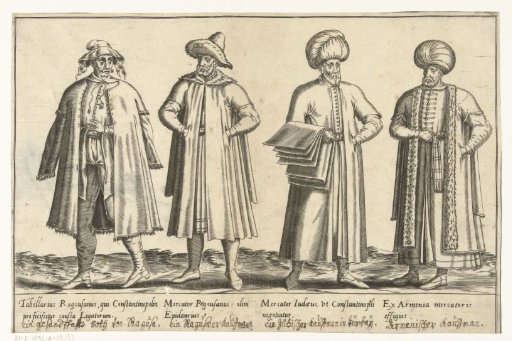 Costumes of merchants in Constantinople around 1580