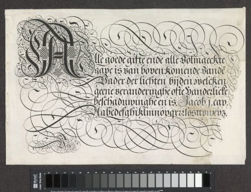 Writing specimen: Alle goede gifte (...)