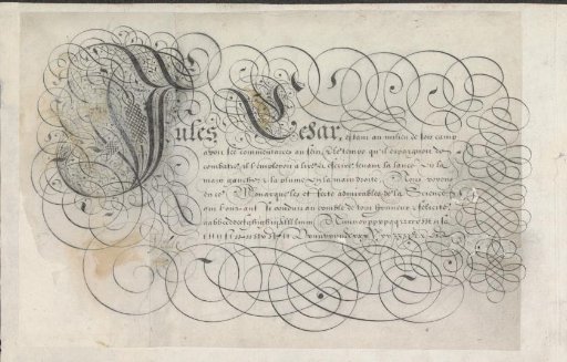 Design for a writing specimen: Julius Caesar (...)