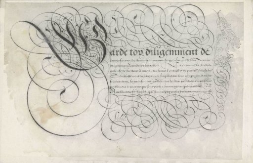 Design for a writing specimen: Garde toy (...)